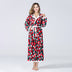 Christmas Sleepwear Women Fleece Hooded Bathrobe Plush Long Robe Winter - Minihomy