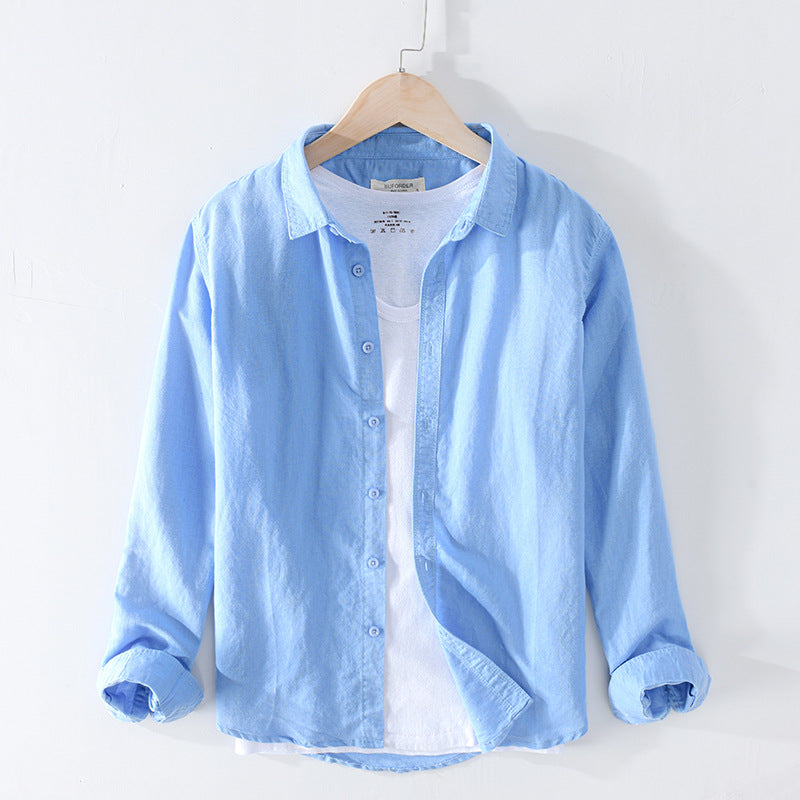 Cotton linen shirt men - Minihomy