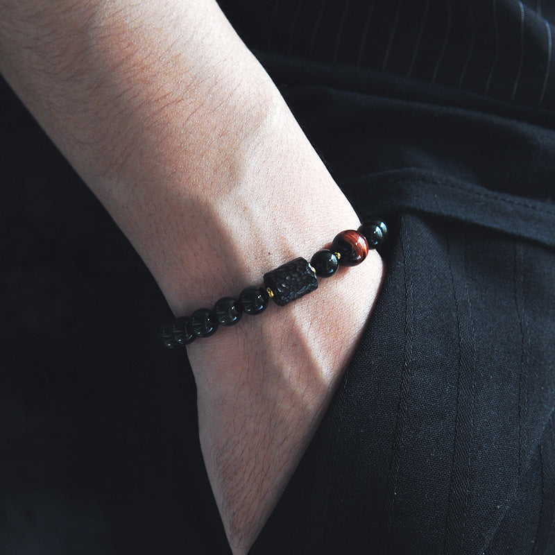 Obsidian bracelet for men - Minihomy