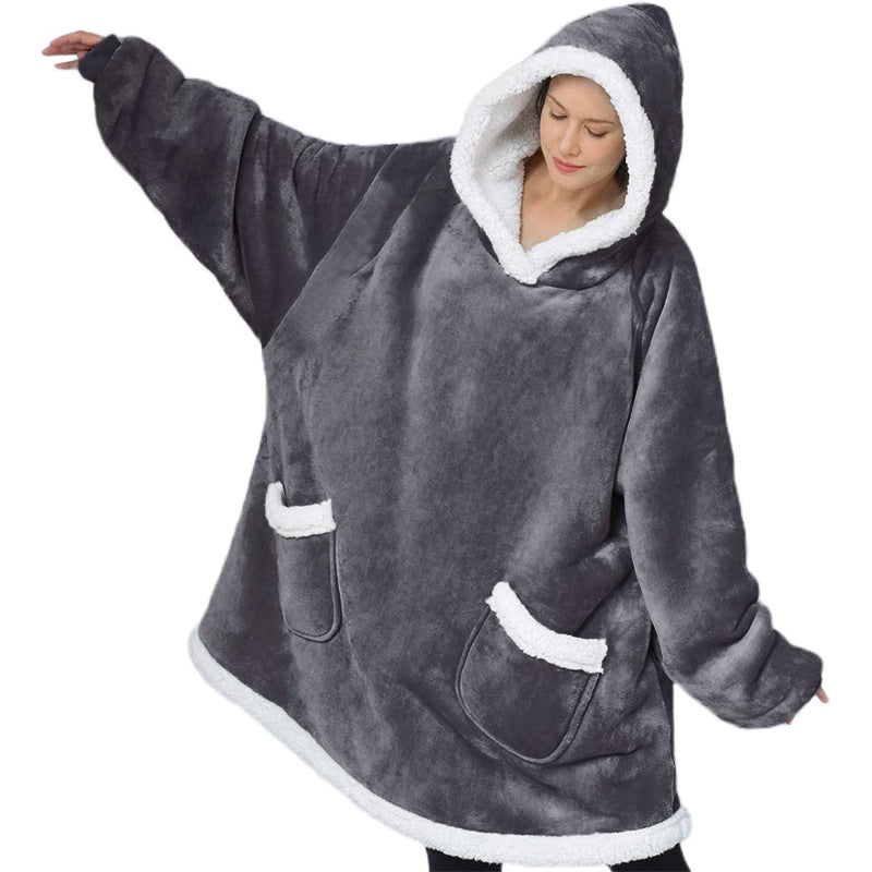 Winter TV Hoodie Blanket Winter Warm Home Clothes Women Men Oversized Pullover With Pockets