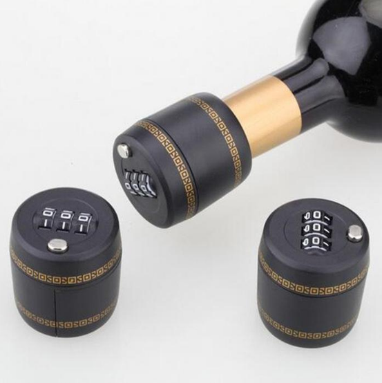 Plastic Bottle Password Lock Combination Lock Wine Stopper Vacuum Plug Device Preservation For Furniture Hardware - Minihomy