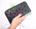 Geometry Three Folds Luminous Long Wallet Card Holder Carteira