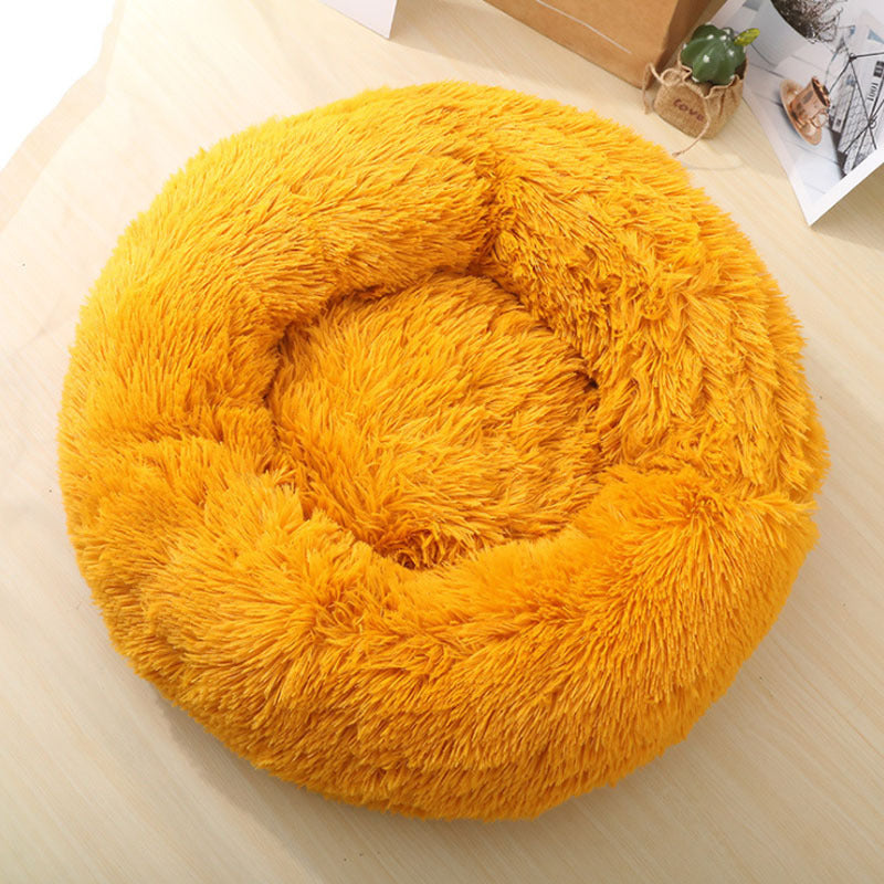 Soft Thick Cutton Plush Round Pet Bed - Minihomy