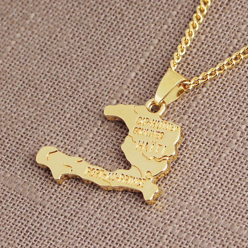 Haiti Map Necklace - Minihomy