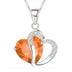 Korean Style Peach Heart Shaped Zircon Crystal Necklace - Minihomy