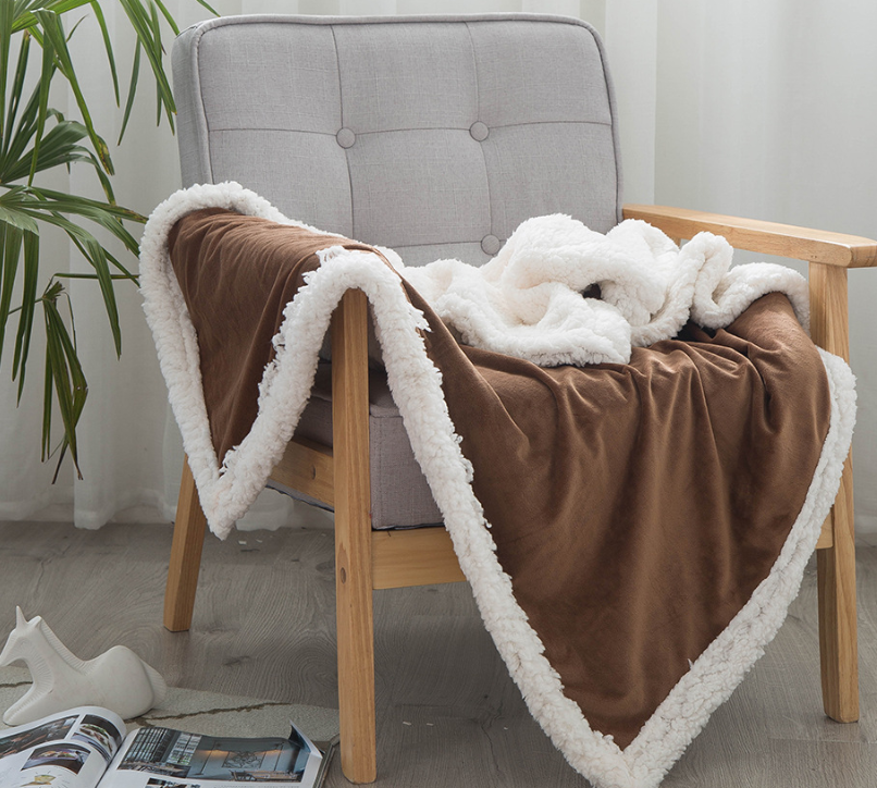 Double blankets spring and autumn warm nap blanket - Minihomy