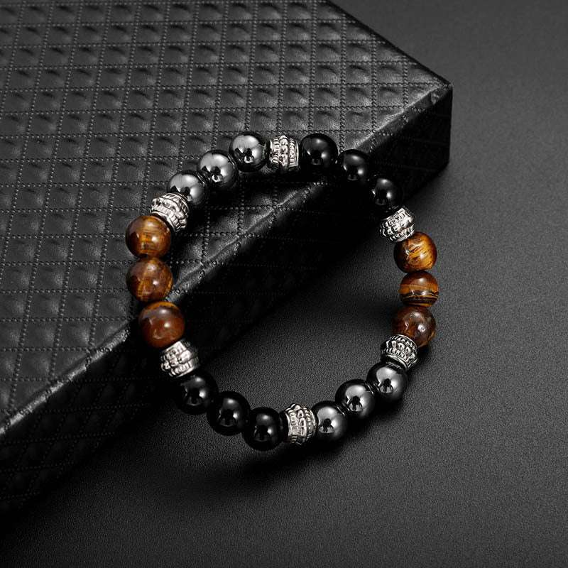 Black frosted stone tiger eye bracelet - Minihomy