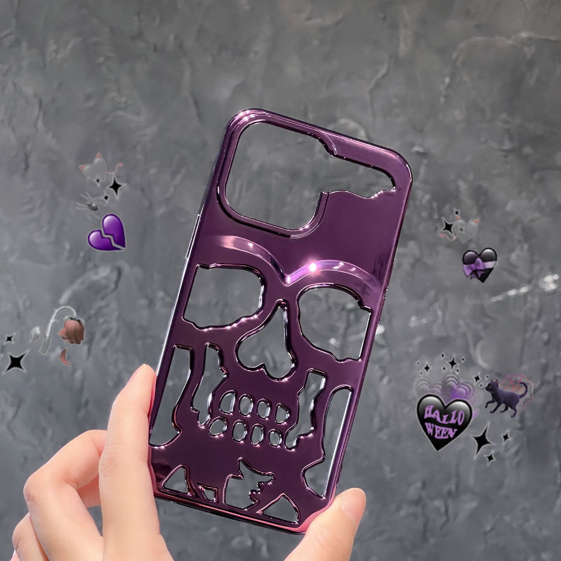 Plating 3D Skull Phone Case For IPhone