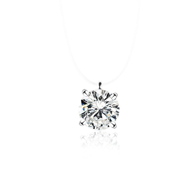 Multi-claw Diamond Zircon Pendant Necklace - Minihomy