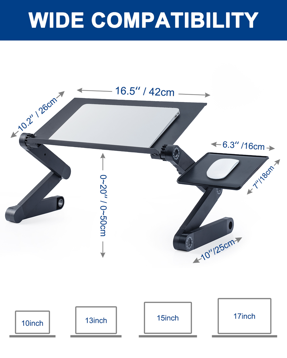 Foldable Table Workstation Notebook RiserErgonomic Computer Tray Reading Holder Bed Tray Standing Desk - Minihomy