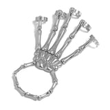 Punk Exaggerated Metal Texture Double Finger Ghost Hand Skull Bracelet