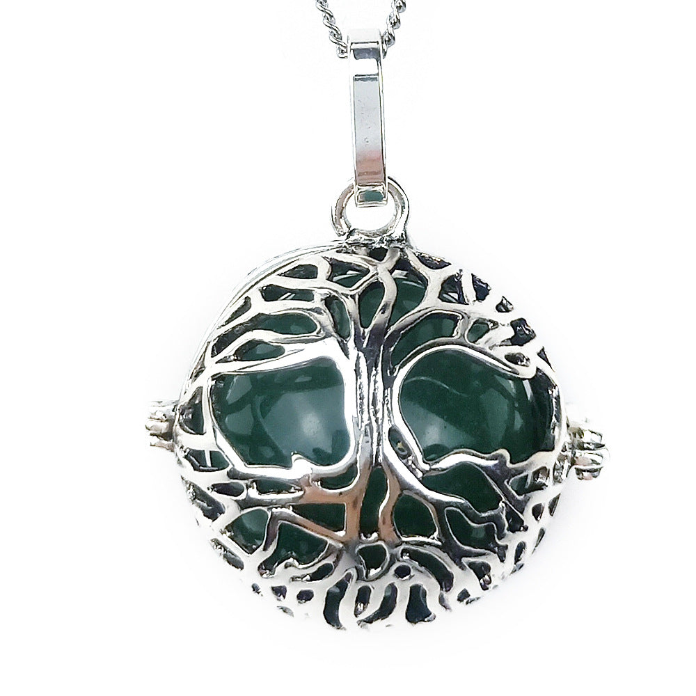 Natural Crystal Agate Seven Chakra Hollow Pendant - Minihomy