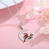 925 Sterling Silver Cardinal Red Bird Crescent Moon Pendant Memorial Necklace - Minihomy