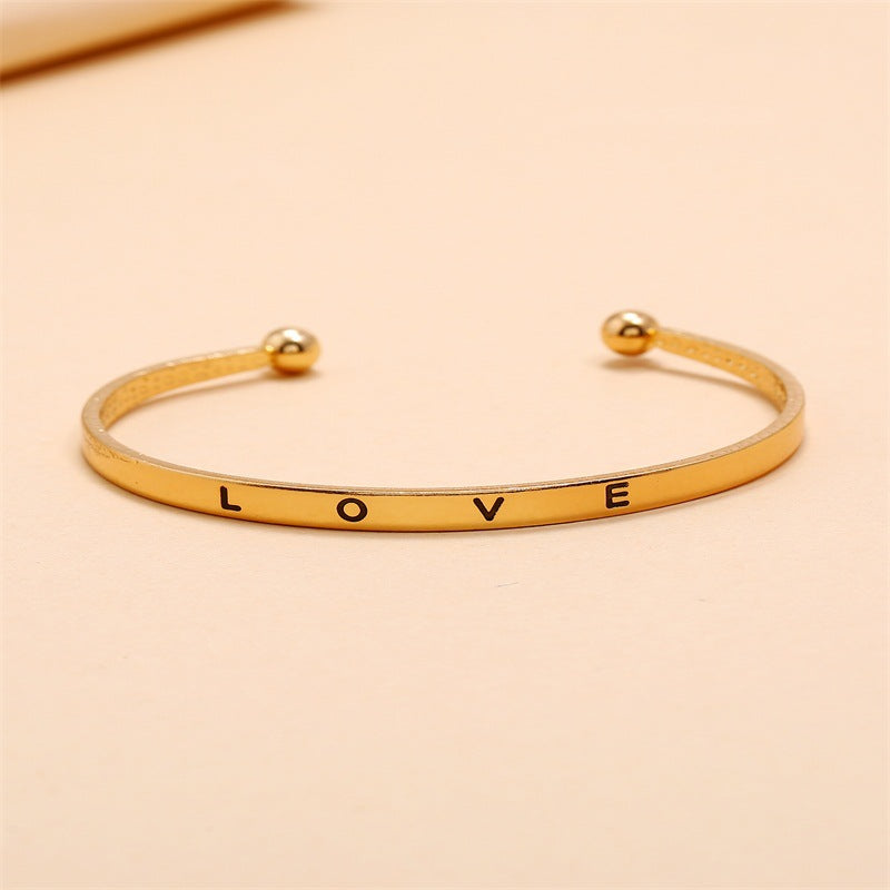 Alloy Opening Love Bracelet Women - Minihomy