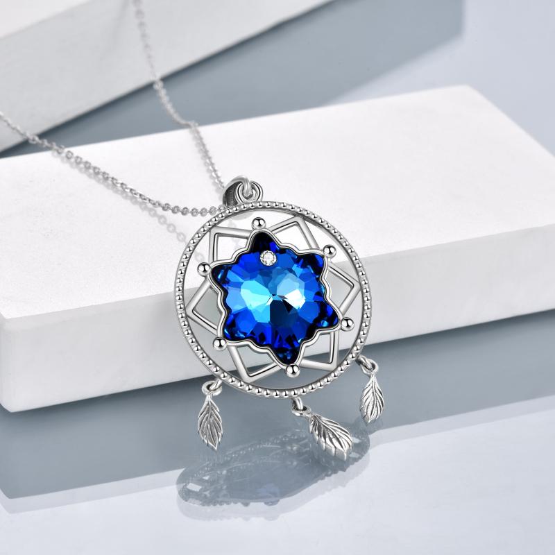 Sterling Silver Dreamnet Crystal Pendant Necklace For Women