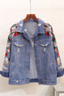 Loose Heavy Industry Embroidered Beaded Sequins Slimming Denim Jacket Women - Minihomy