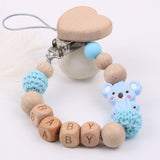 Baby soothing beech wood mouth chain clip - Minihomy