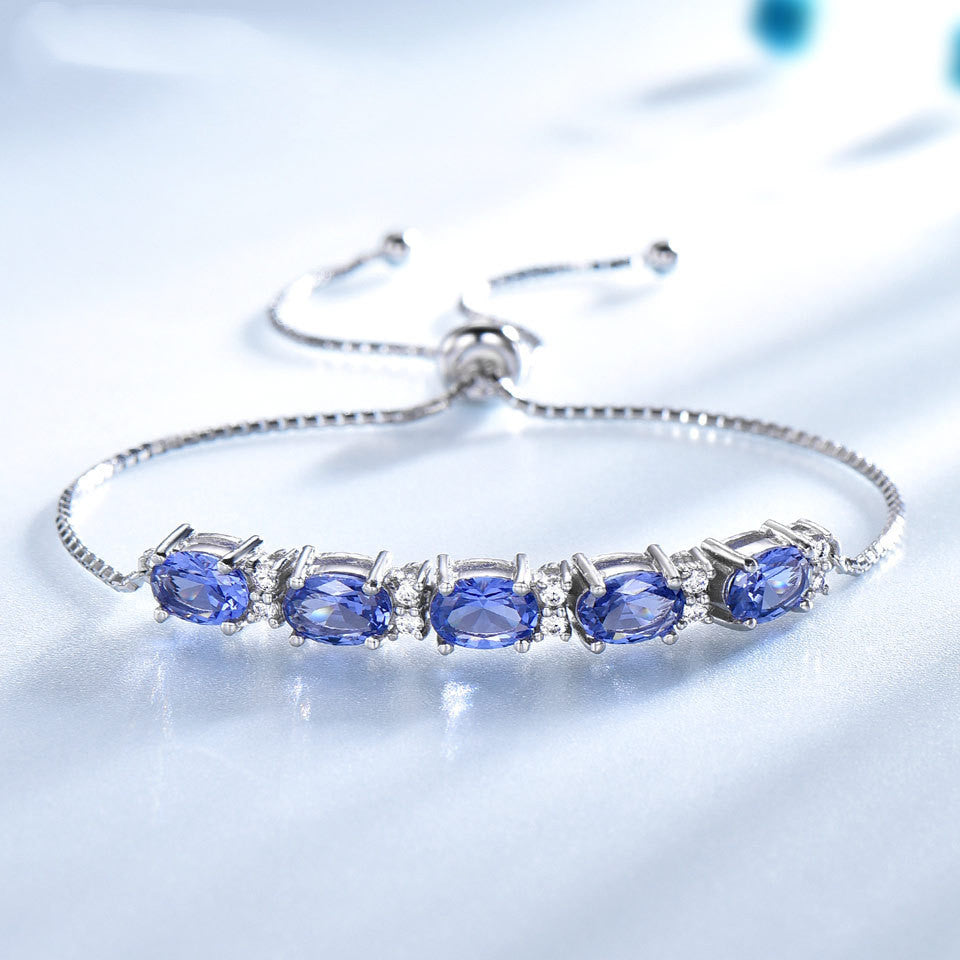 Bracelets For Women Gemstone Blue Topaz Jewelry - Minihomy