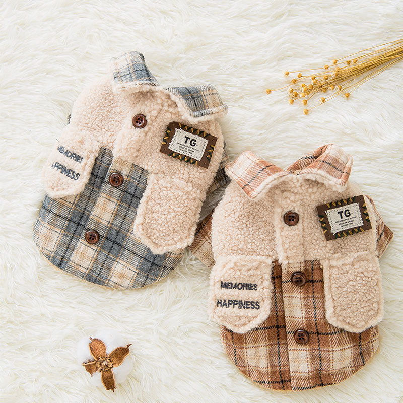 Warm lamb wool pet clothes