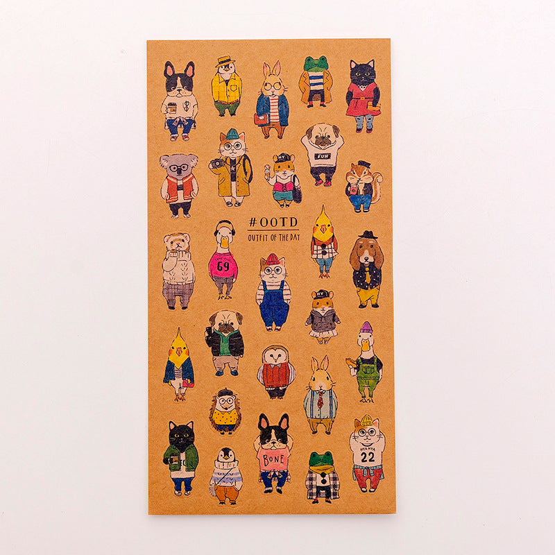 Deep Japanese Kraft Paper Cat Sticker - Minihomy