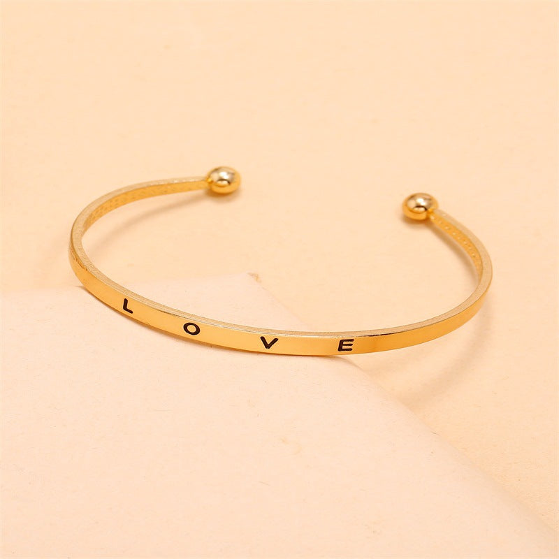 Alloy Opening Love Bracelet Women - Minihomy