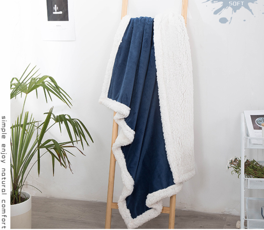 Double blankets spring and autumn warm nap blanket - Minihomy