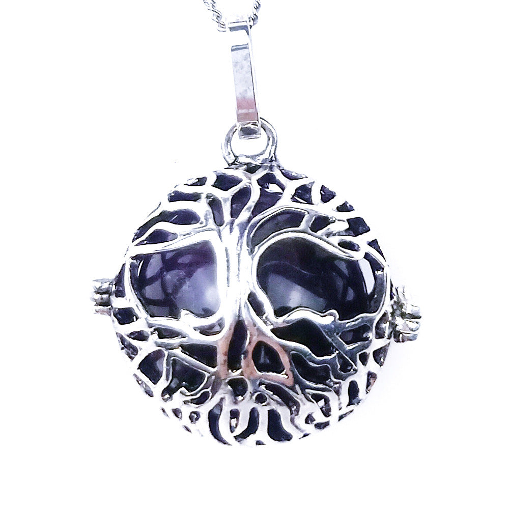 Natural Crystal Agate Seven Chakra Hollow Pendant - Minihomy