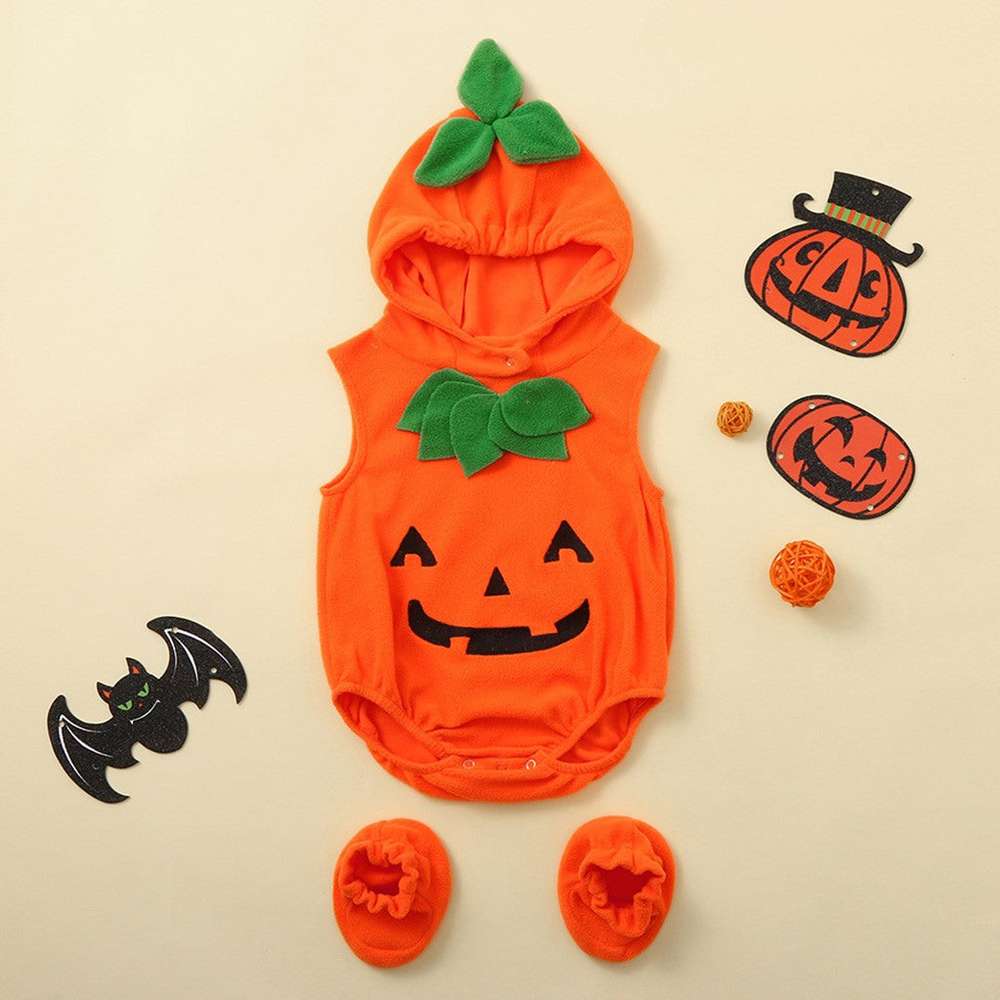 Baby Clothes Halloween Costume - Pumpkin Cosplay Jumpsuit - Minihomy