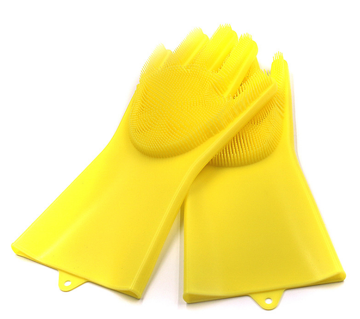 Silicone Heat-resistant Cleaning Brush Scrubbing Gloves - Minihomy