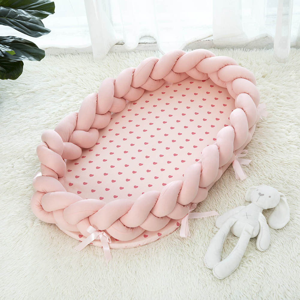 Cotton Woven Folding Portable Crib Is Removable And Washable