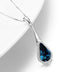 Sterling Silver Teardrop Water Drop Necklace Embellished with Crystals from Austria, Fine Anniversary Birthday Jewelry Gifts for Women