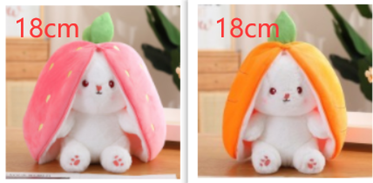 Fruit Transfigured Bunny Plush Toy Cute Carrot Strawberry Turn Into Rabbit Plush Toy - Minihomy