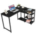 L-Shaped Computer Desk With Storage Shelves Study Table For Home Office - Minihomy