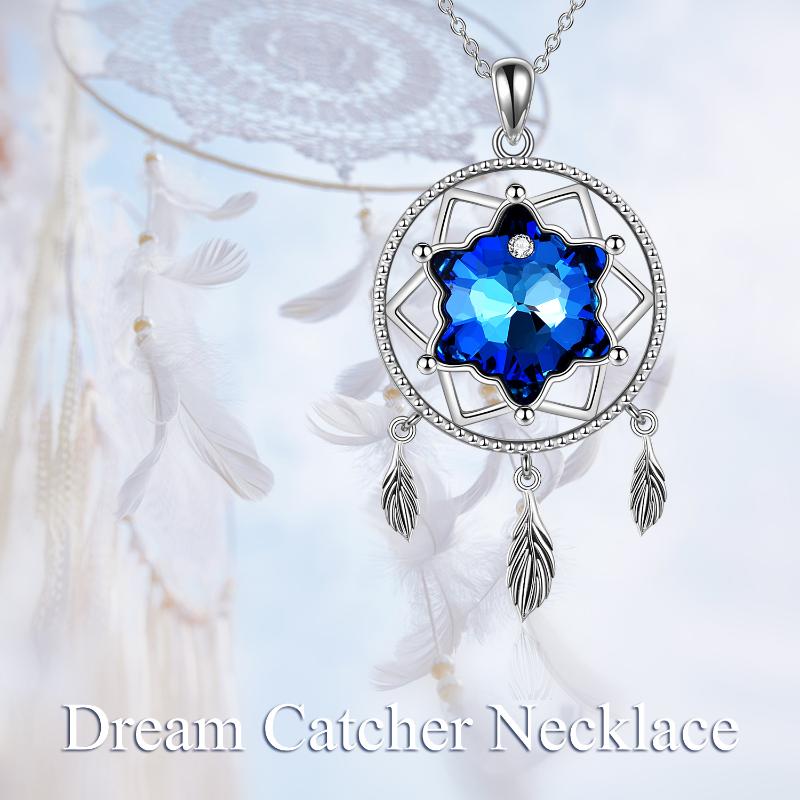 Sterling Silver Dreamnet Crystal Pendant Necklace For Women