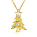 Christmas Gold Plated Tree Necklace with Crystal Jewelry Gift for Women and Girls