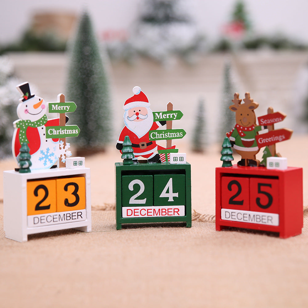 Christmas wooden calendar decorations - Minihomy