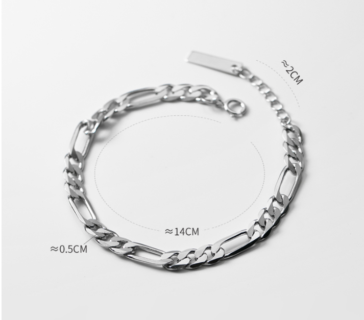 Chain link buckle s925 silver bracelet - Minihomy