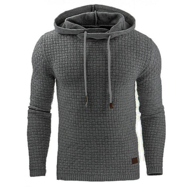 Men's Jacquard Sweater Long-sleeved Hoodie Warm Color Hooded Sweatshirt