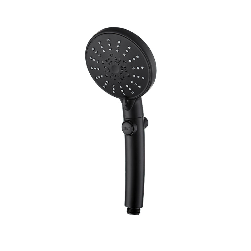 Five-speed Adjustment One-button Water-stop All-black Shower Head - Minihomy