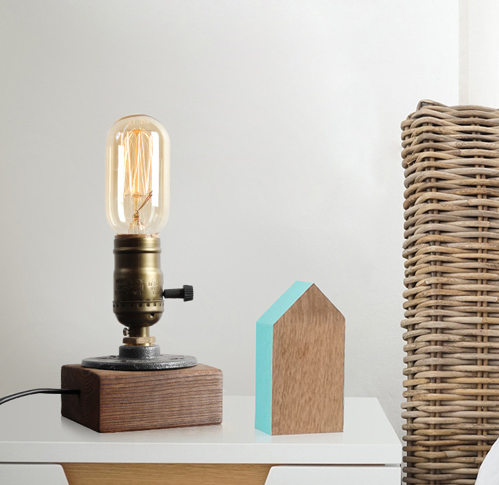 Loft retro water pipe table lamps