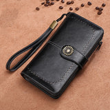 Hollow Women Clutch Leather Female Long Wallet