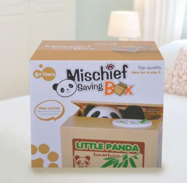 Creative piggy bank to steal money panda piggy bank to send children birthday gift - Minihomy