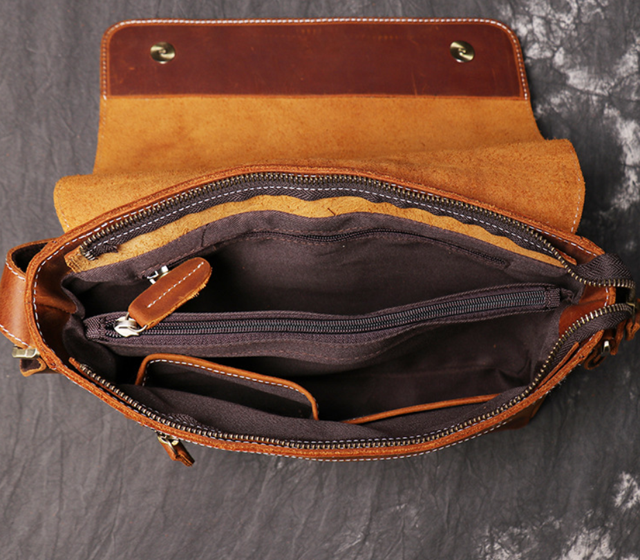 Handmade Vintage Men's Shoulder Bag - Minihomy