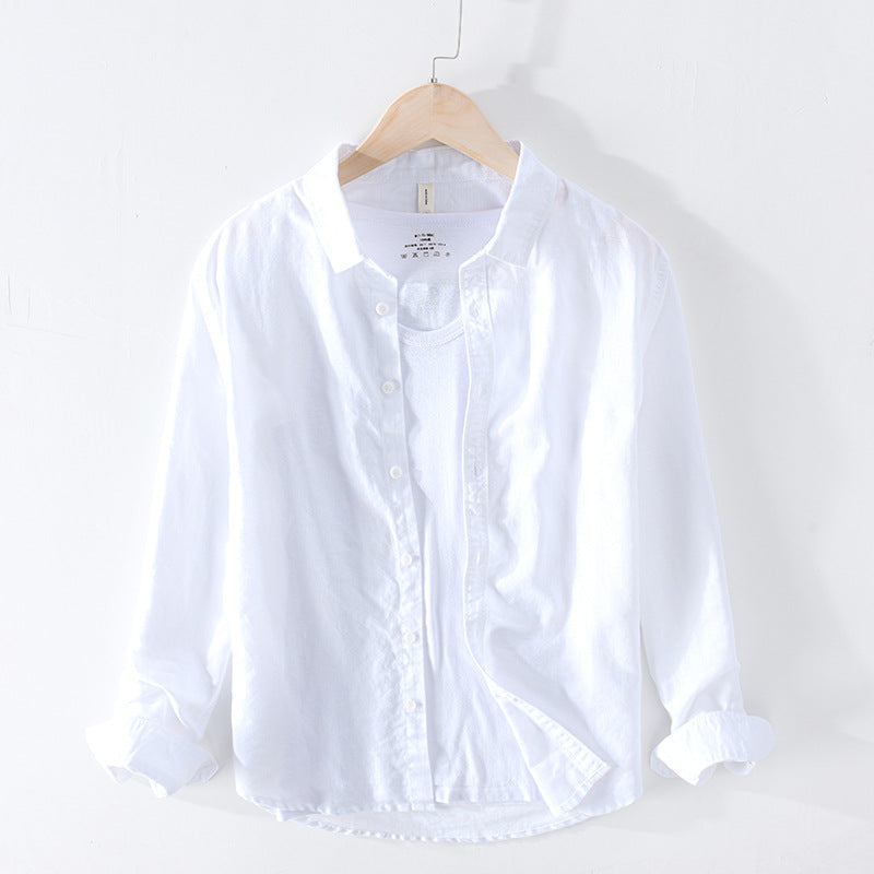 Cotton linen shirt men - Minihomy