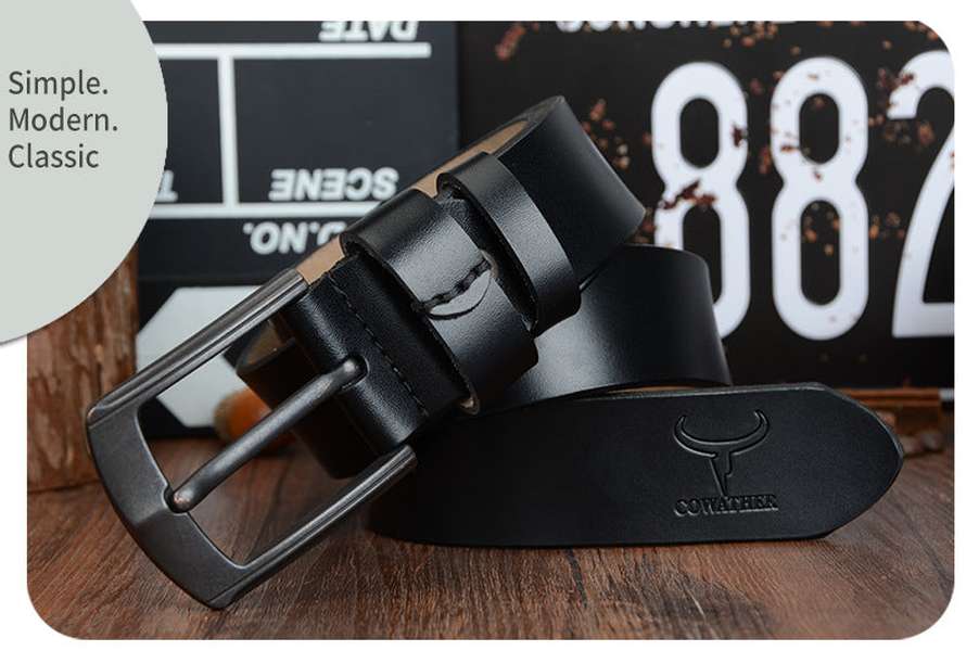 Dynamic buckle leather belt - Minihomy