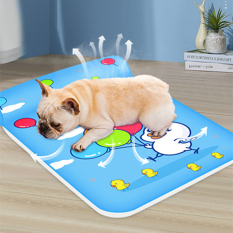 Breathable Ice Pad Washable Sofa Print Cooling Pet Dog Bed For Dogs - Minihomy