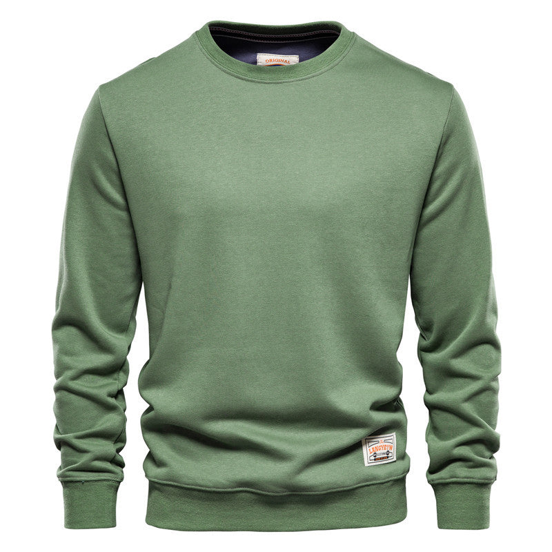 Men's Loose Round Neck Men's Sweater Solid Color Casual