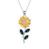 Sunflower Necklace Sterling Silver Sunflower Crystal Pendant Necklace Sunflower Jewelry