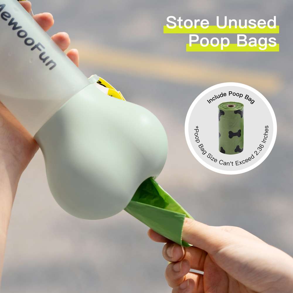 Mewoofun Pet Dog Water Bottle Feeder Bowl 2 in 1 Leak Proof Portable Food Bottle Pets Outdoor Travel Drinking Include Poop Bag - Minihomy