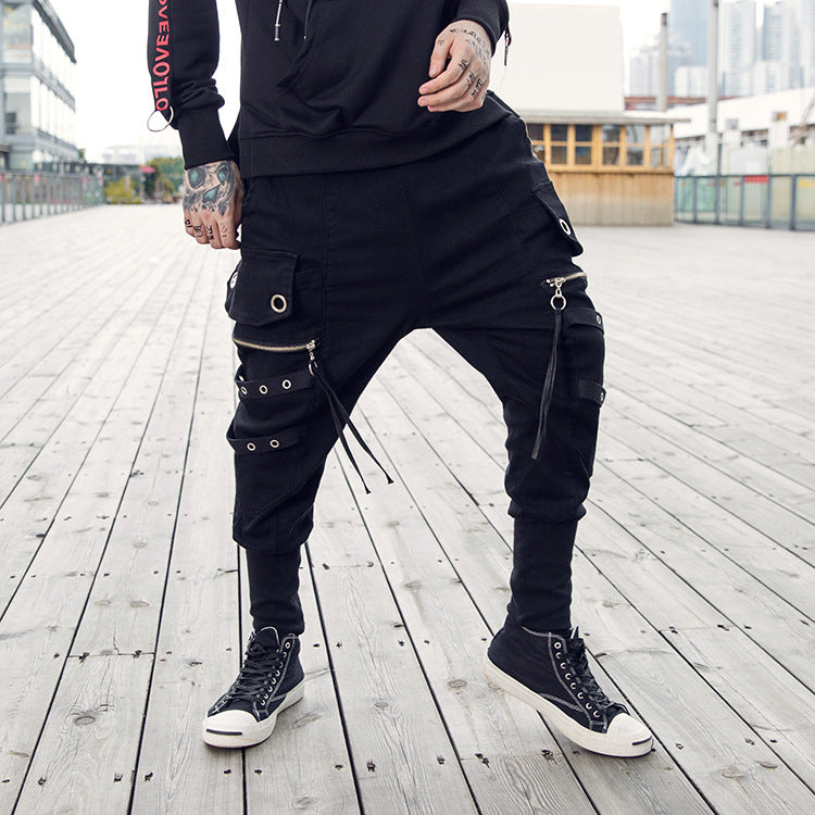 Zipper leg pants Streetwear Cargo Joggers For Men